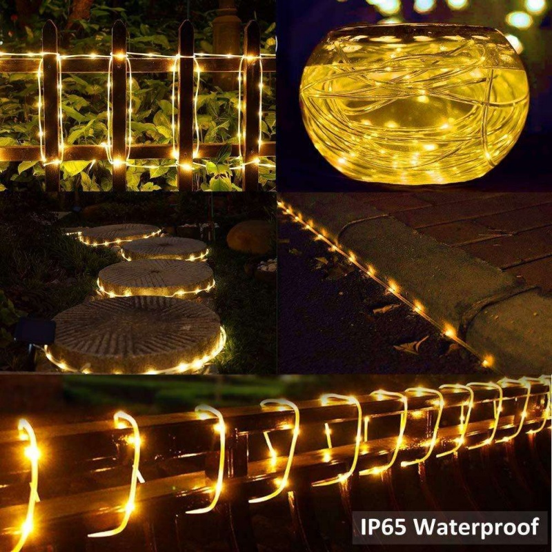 Solar Tube Rope Led Fairy Ligh - مراجعة Xmas Outdoor Lighting Decorations وسعره