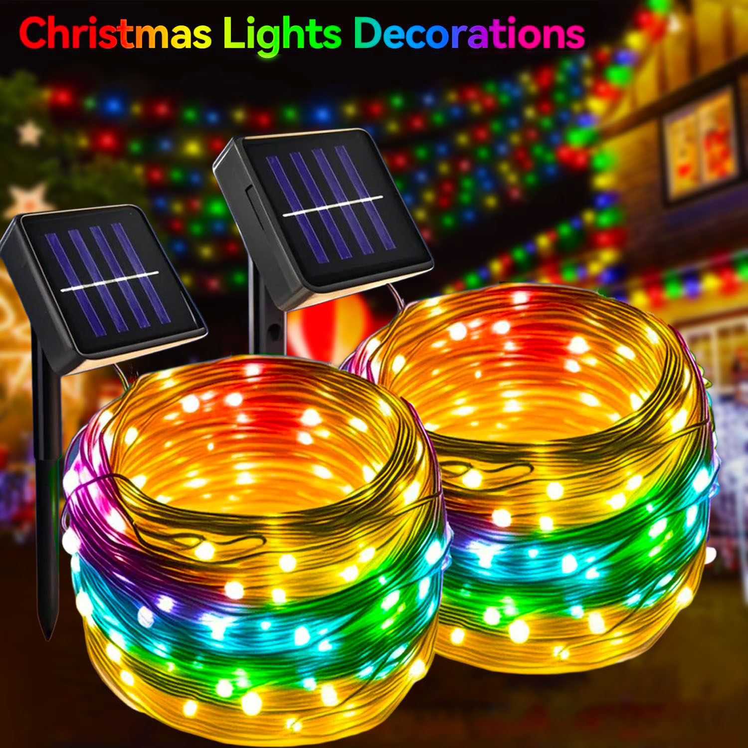 Christmas Outdoor Solar String - مراجعة Xmas Outdoor Lighting Decorations وسعره