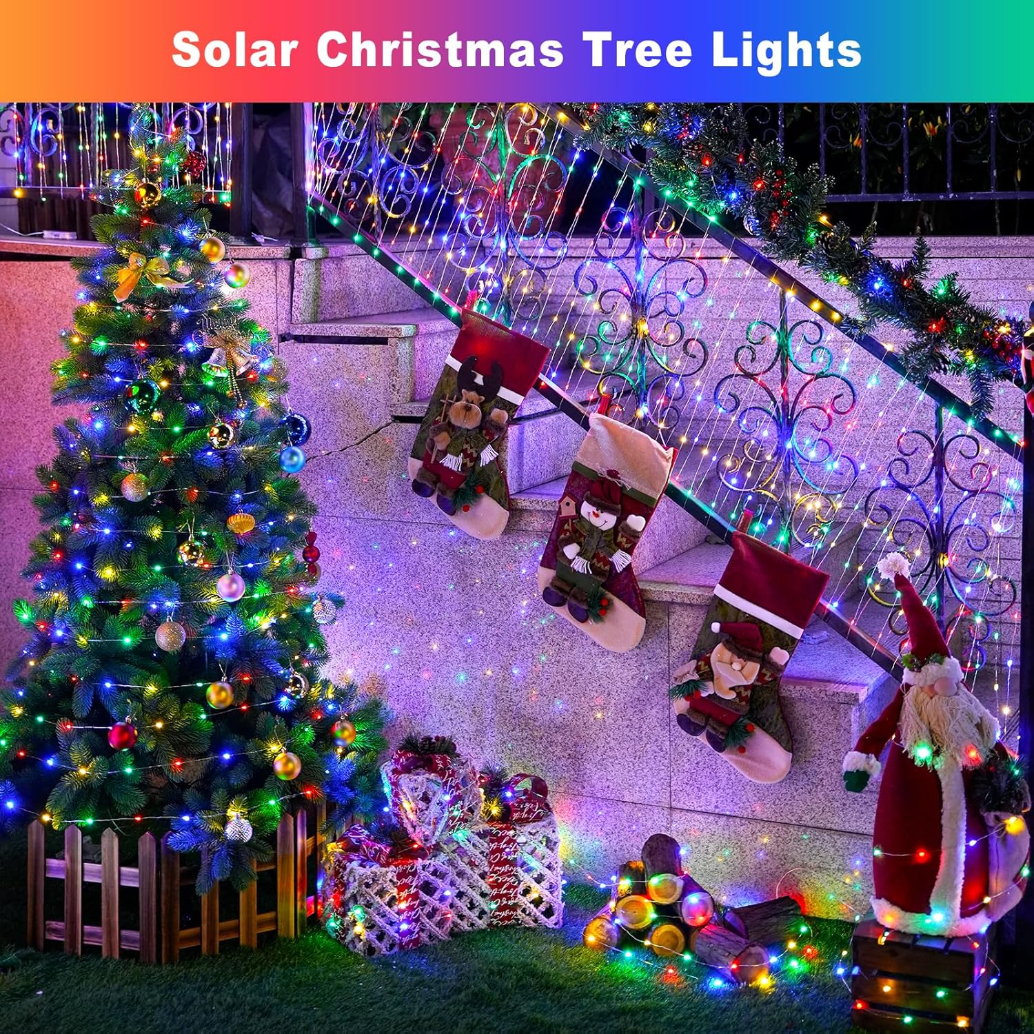 Christmas Outdoor Solar String - مراجعة Xmas Outdoor Lighting Decorations وسعره