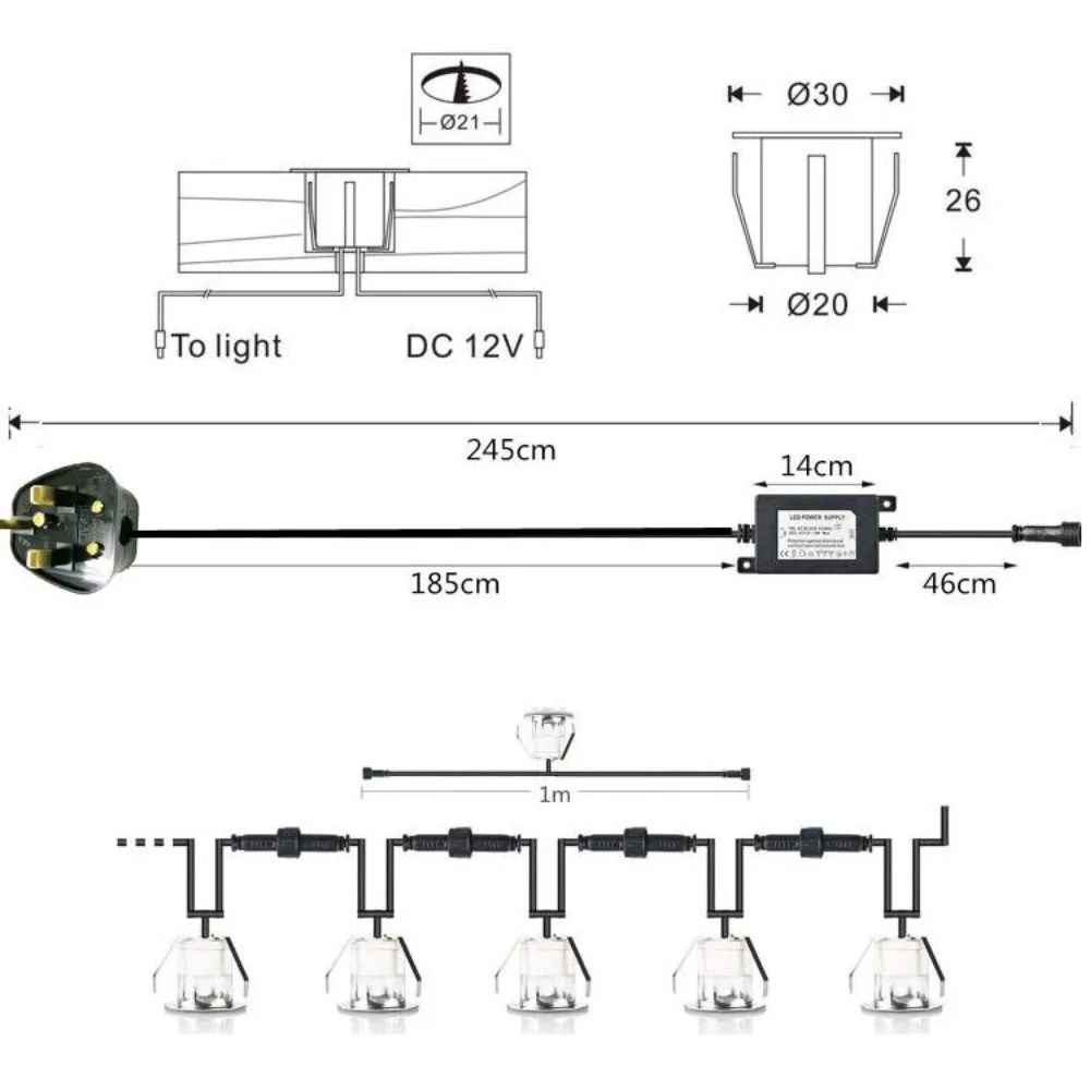 32mm RGBW LED Deck Light 0 6W  - مراجعة Outdoor Lighting Ground Fixtures وسعره