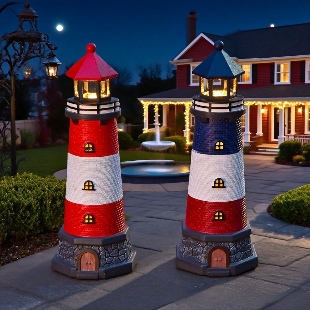 Blue Red Solar Powered Resin L - مراجعة Outdoor Lighting Mediterranean Style وسعره