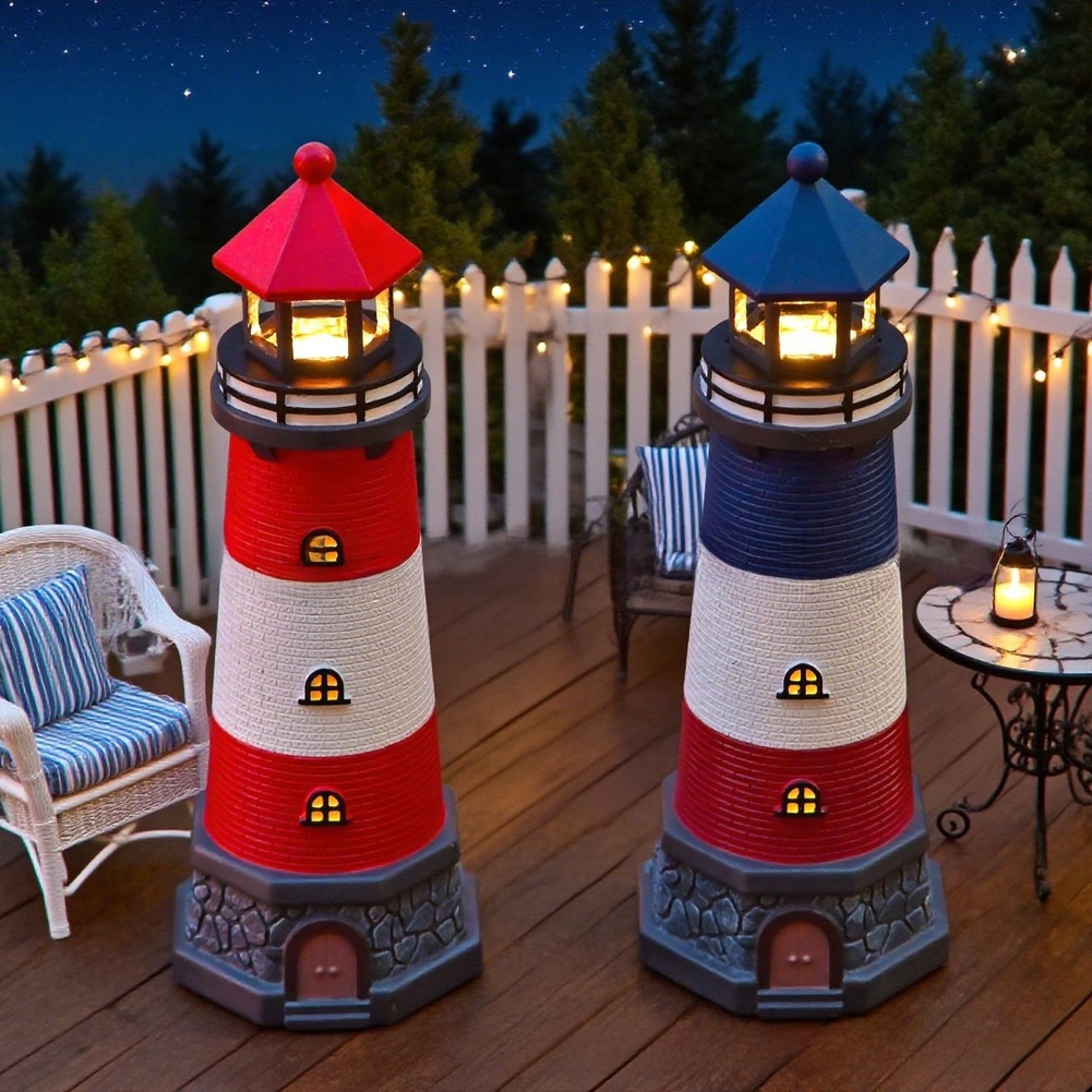 Blue Red Solar Powered Resin L - مراجعة Outdoor Lighting Mediterranean Style وسعره