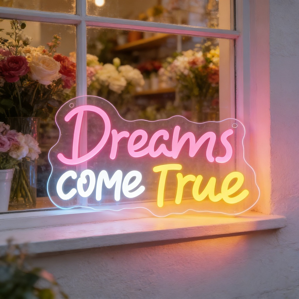 Dreams Come True Neon Light Si - مراجعة Outdoor Lighting Quotes وسعره
