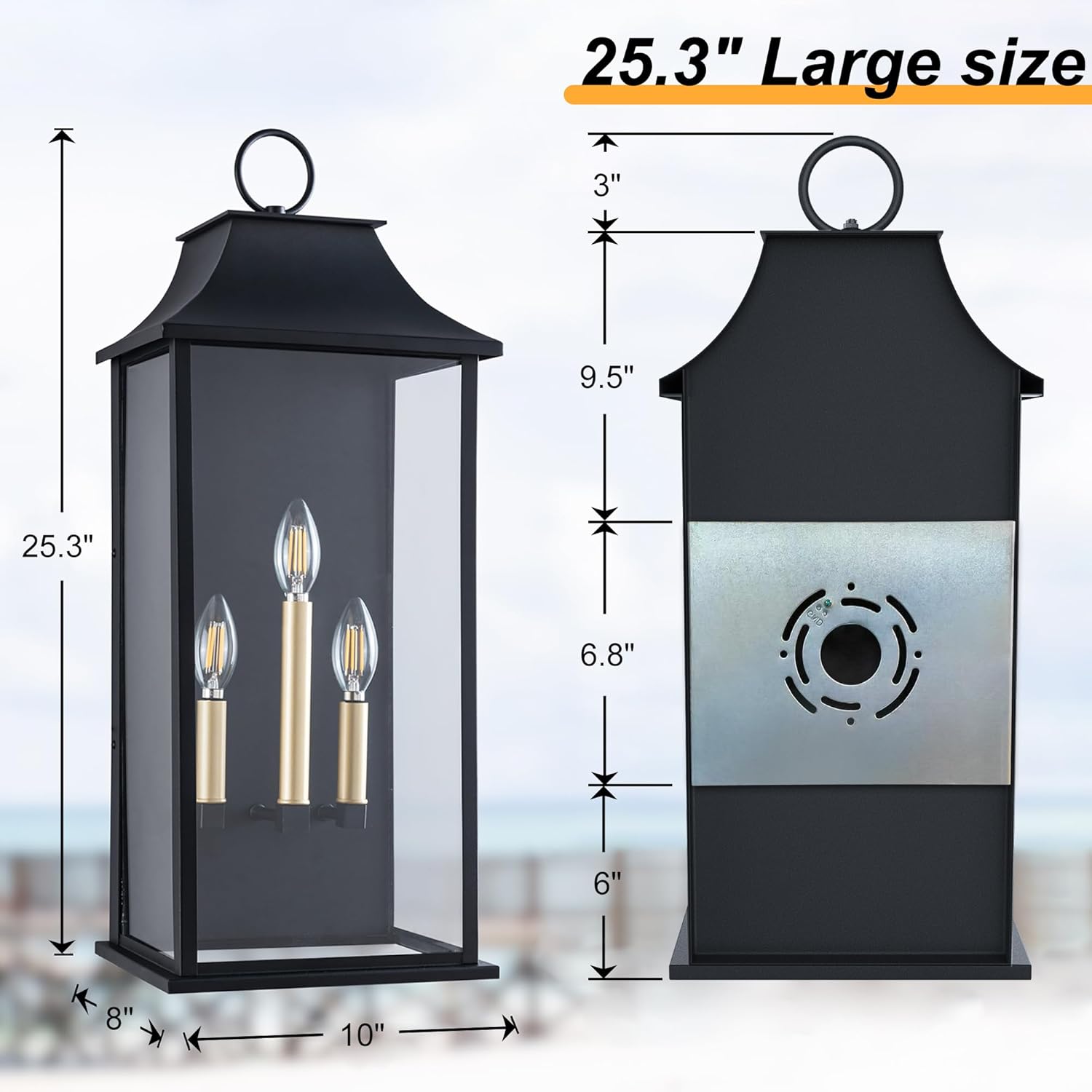 Large 3 Light Outdoor Wall Lan - مراجعة Outdoor Lighting Dusk To Dawn وسعره