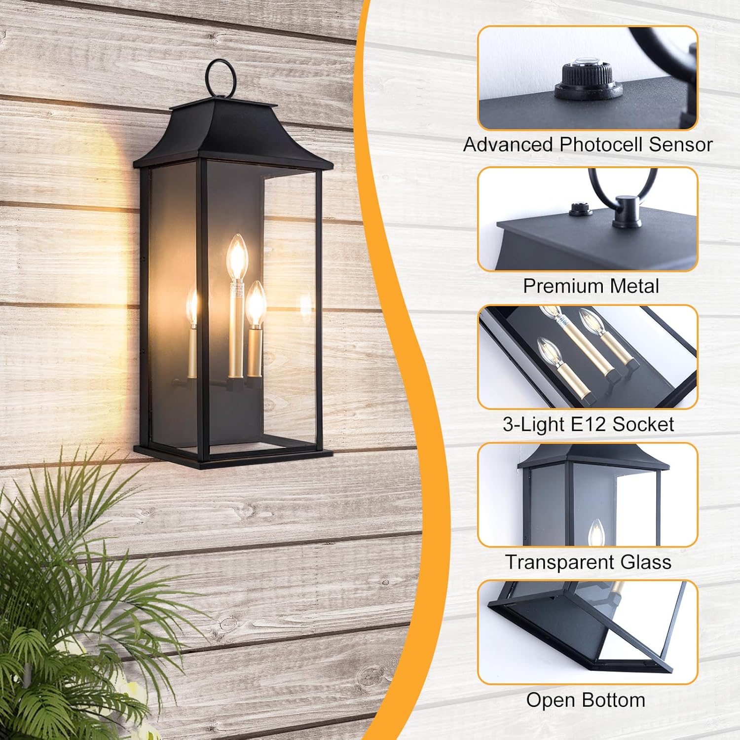 Large 3 Light Outdoor Wall Lan - مراجعة Outdoor Lighting Dusk To Dawn وسعره