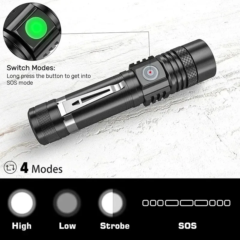 T6 LED Rechargeable Flashlight - مراجعة Outdoor Lighting Panel وسعره