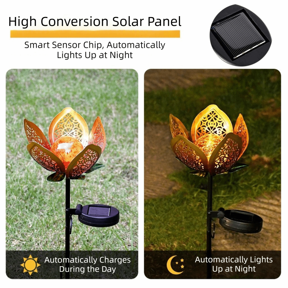 Lotus Shaped Solar Powered Lam - مراجعة Outdoor Lighting Ground Fixtures وسعره