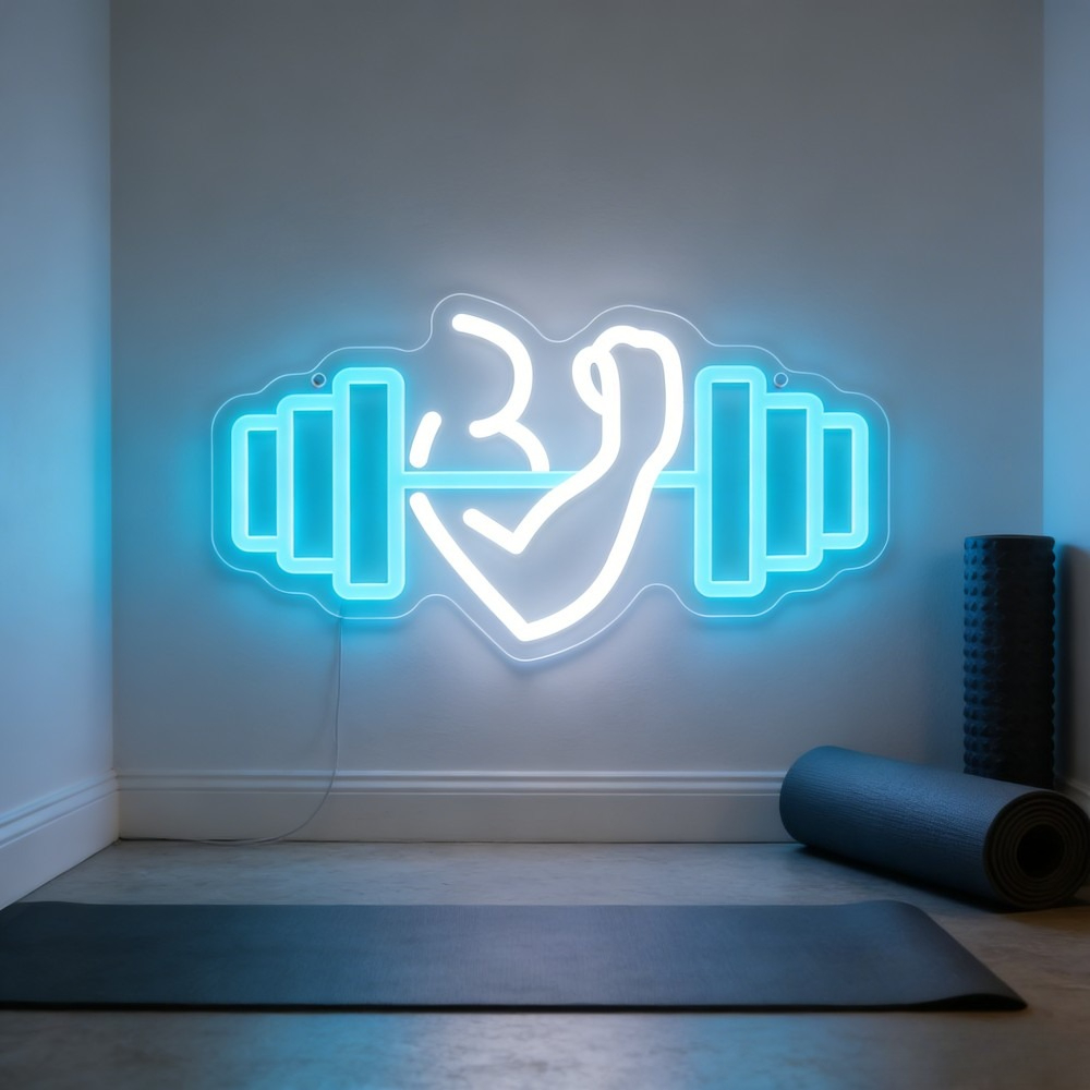 Bicep Dumbbell Neon Sign LED W - مراجعة Outdoor Lighting Quotes وسعره