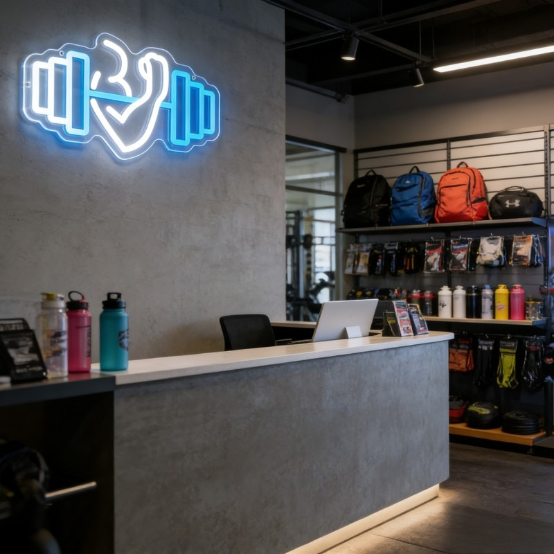 Bicep Dumbbell Neon Sign LED W - مراجعة Outdoor Lighting Quotes وسعره