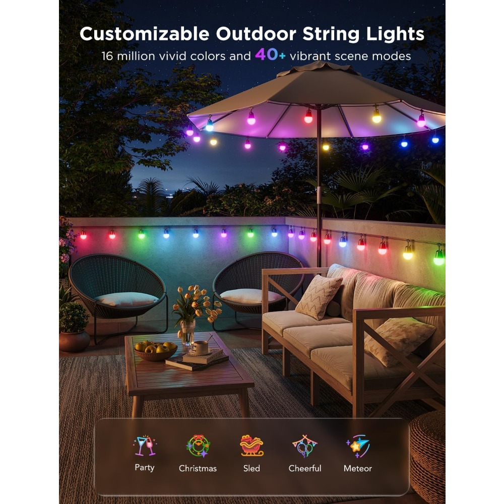 Govee Smart Outdoor String Lig - مراجعة Outdoor Lighting Govee وسعره