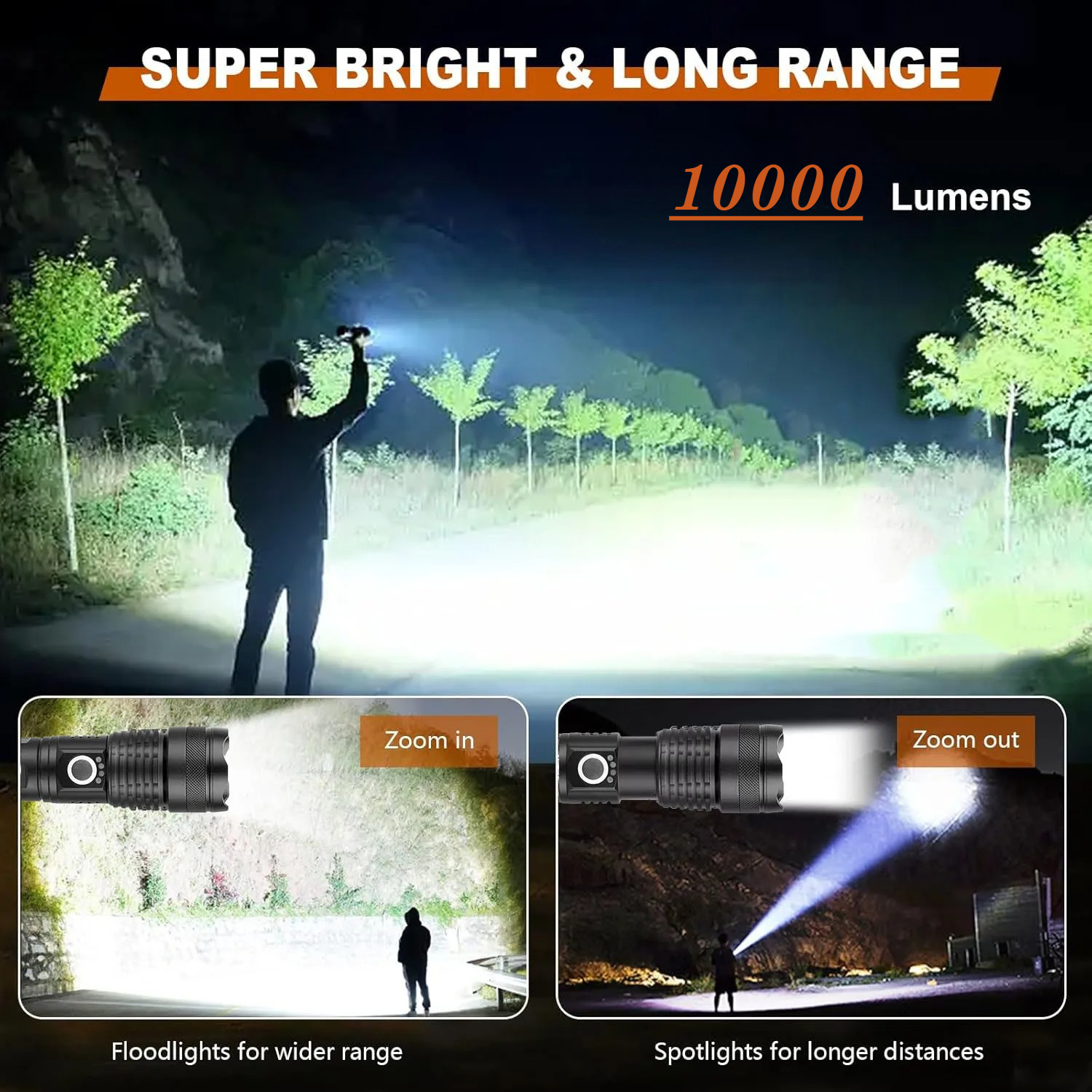 High Power LED Flashlight Rech - مراجعة Outdoor Lighting Rechargeable وسعره