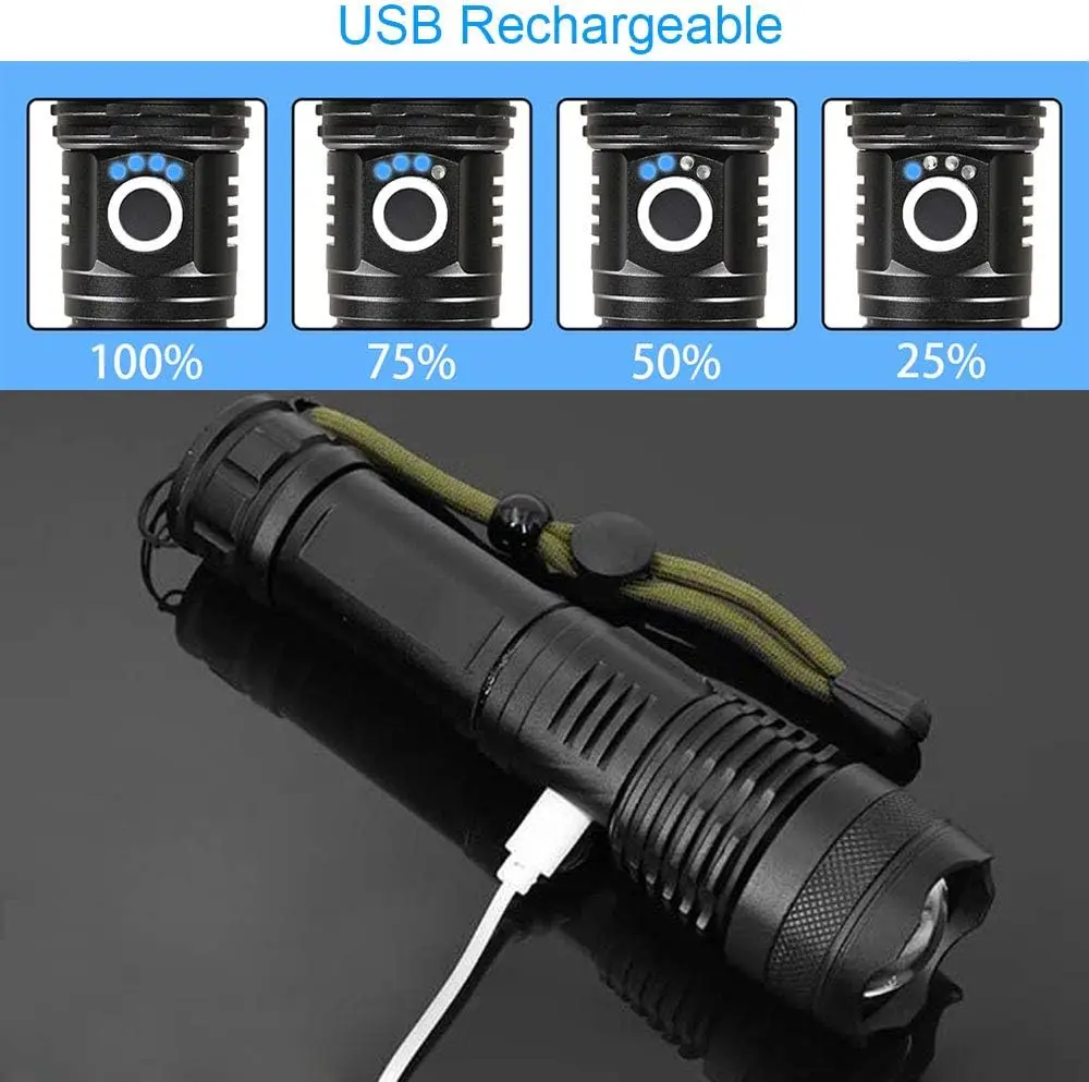 High Power LED Flashlight Rech - مراجعة Outdoor Lighting Rechargeable وسعره