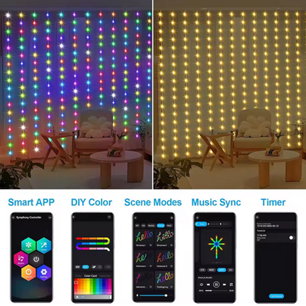 3M RGB Smart LED Curtain Light - مراجعة Outdoor Lighting Lamps وسعره