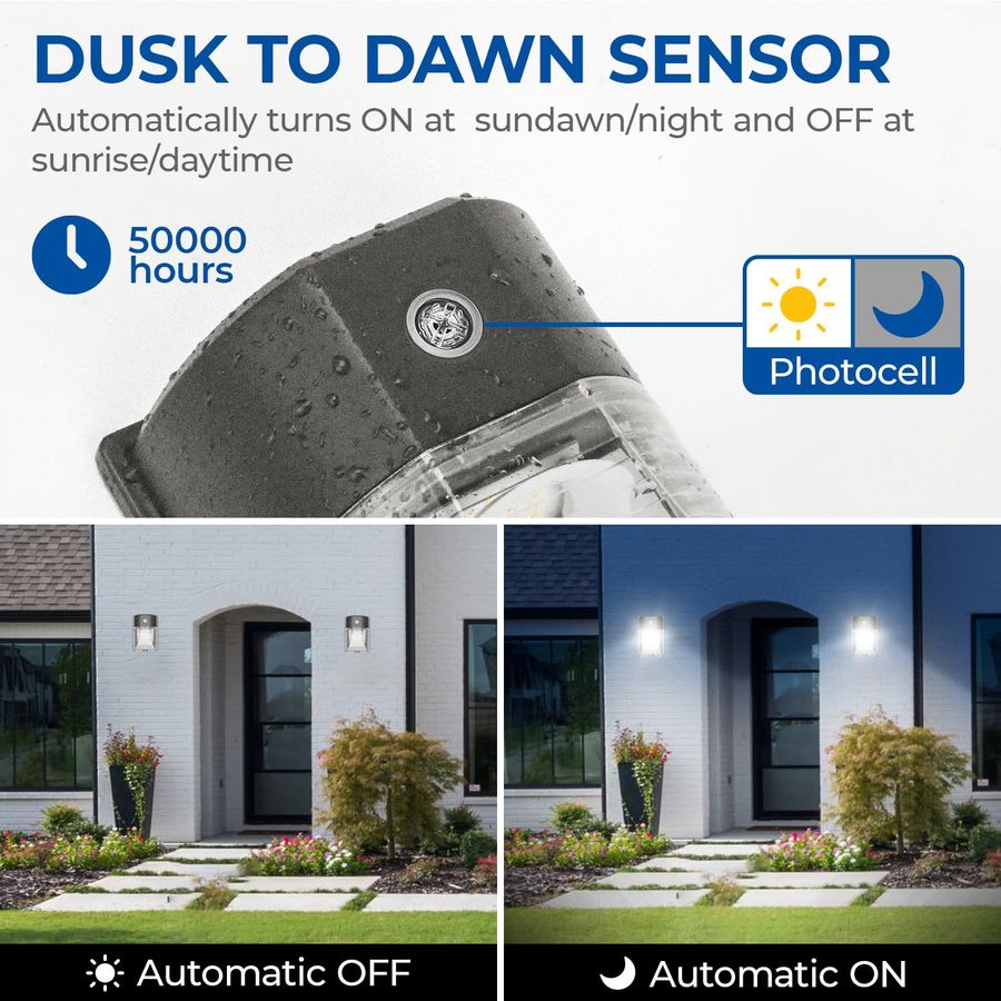 26W LED Wall Pack Light with D - مراجعة Outdoor Lighting Dusk To Dawn وسعره