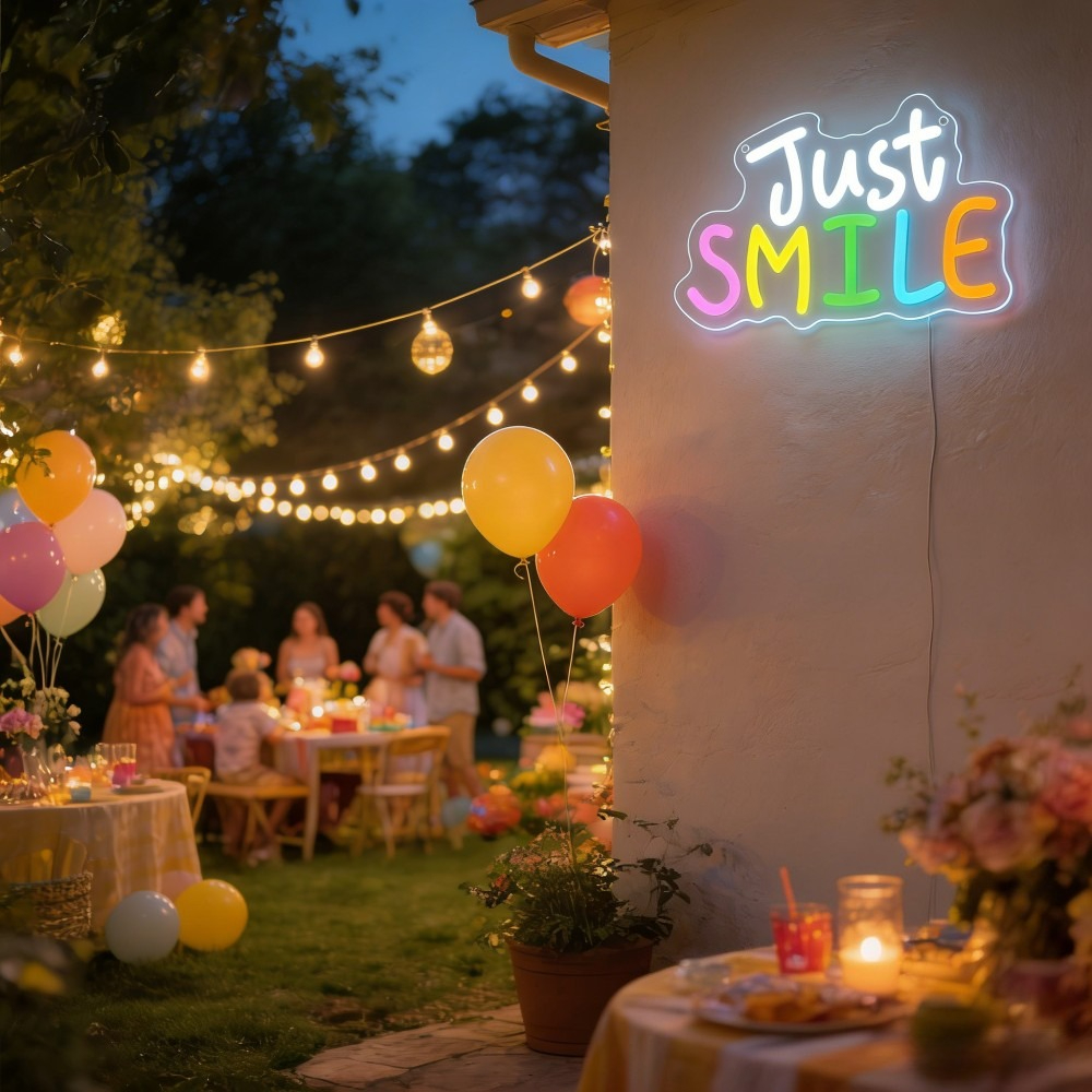 Just Smile LED Neon Sign for H - مراجعة Outdoor Lighting Quotes وسعره