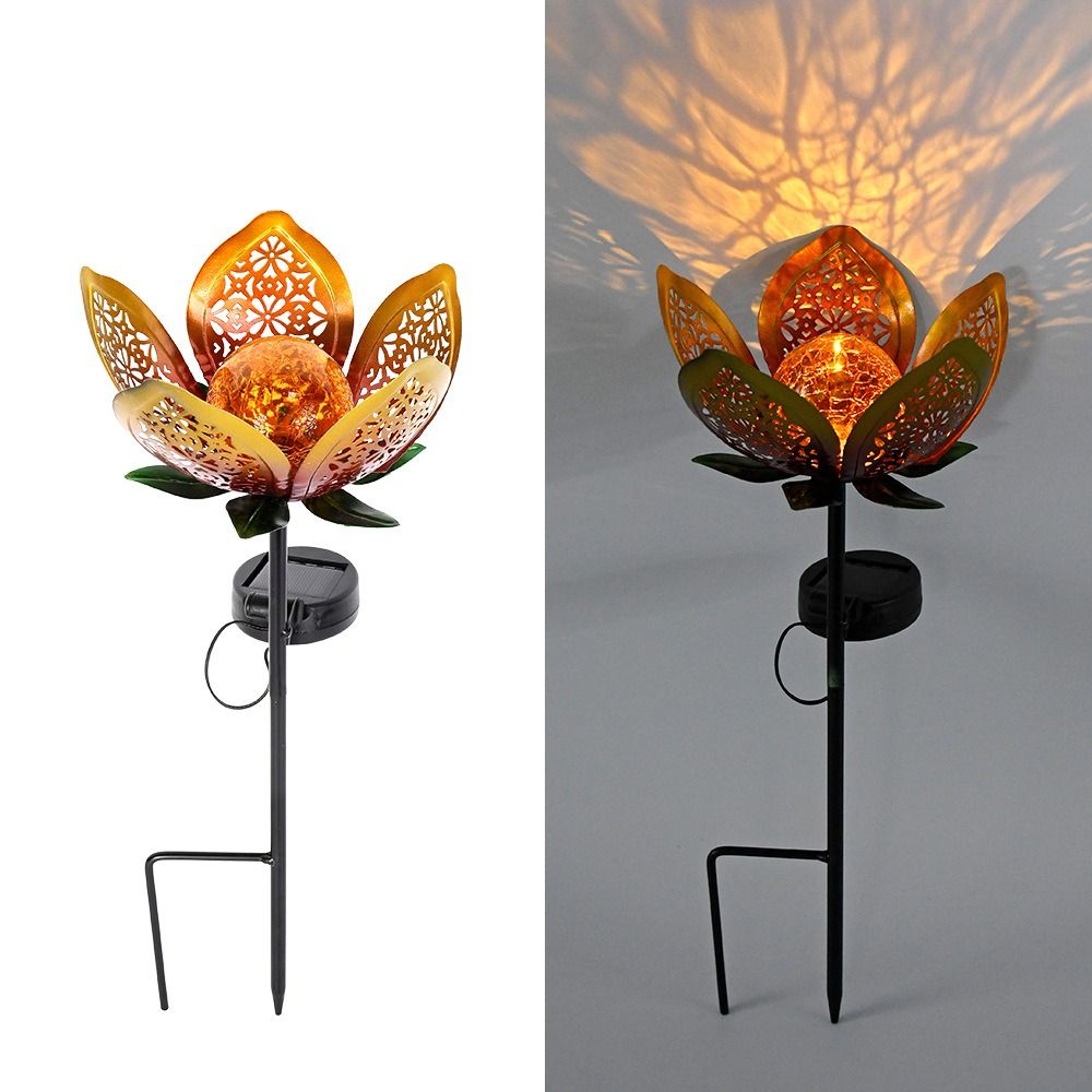 Lotus Shaped Solar Powered Lam - مراجعة Outdoor Lighting Ground Fixtures وسعره